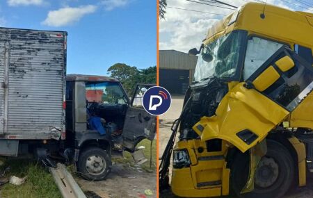 Acidente entre caminh&atilde;o e carreta em Jaboat&atilde;o.