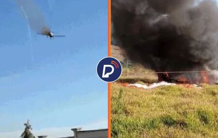 Um avi&atilde;o de pequeno porte caiu na manh&atilde; desta ter&ccedil;a-feira, 25 de agosto, no distrito de Serra Azul. 