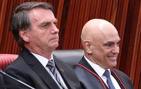 Ministro do STF, Alexandre de Moraes e o ex-presidente Jair Messias Bolsonaro.