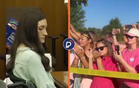 Mulheres se re&uacute;nem para apoiar m&atilde;e acusada de matar os tr&ecirc;s filhos