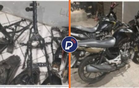 A a&ccedil;&atilde;o teve in&iacute;cio ap&oacute;s o trabalho das equipes policiais, que localizaram o im&oacute;vel apontado como um local utilizado para o desmonte de motocicletas com registro de roubo ou furto.