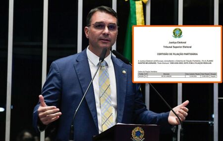 O senador Fl&aacute;vio Bolsonaro (PL-RJ) n&atilde;o conseguiu registrar