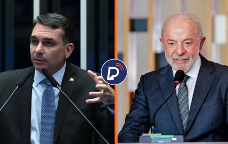 Fl&aacute;vio Bolsonaro (PL) e Lula (PT)