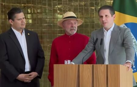 Davi Alcolumbre, Lula e Hugo Motta