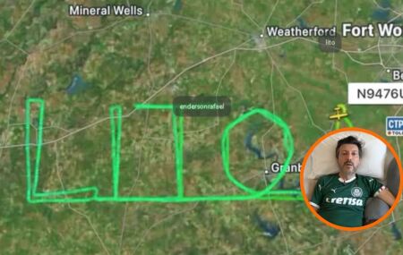 A homenagem foi realizada a bordo de um Cessna 150M e chamou aten&ccedil;&atilde;o nas redes sociais. O voo durou pouco mais de tr&ecirc;s horas, segundo dados do site FlightRadar24.