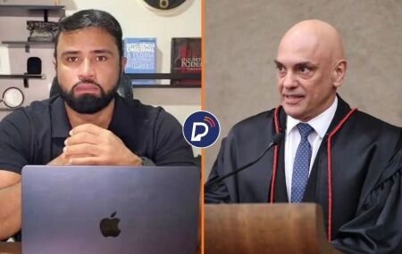 Jornalista Lu&iacute;s Pablo e o ministro do STF Alexandre de Moraes.