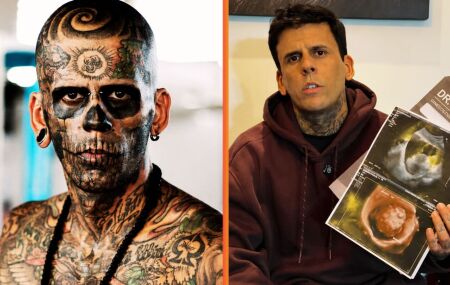 Homem considerado o mais tatuado do Brasil.