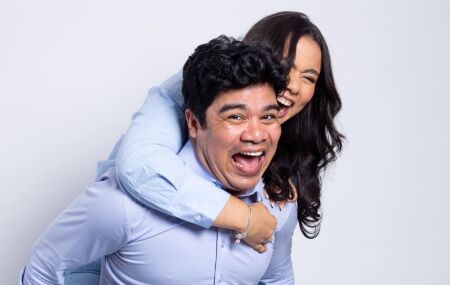 Samuel Mariano com a filha Rebeka Mariano.