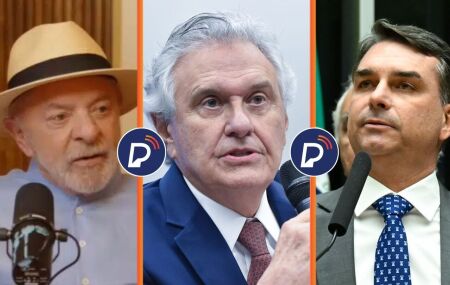 Lula, Caiado  e Fl&aacute;vio Bolsonaro