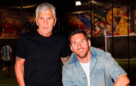 Lionel Messi e Jorge Messi juntos.