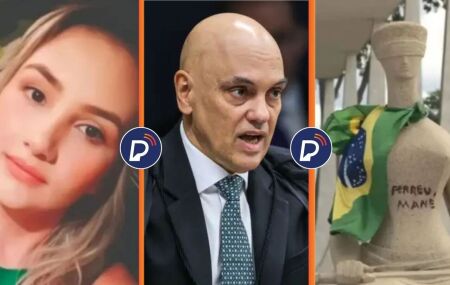 Ministro Alexandre de Moraes, do STF, e a D&eacute;bora do Batom.