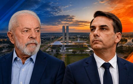 Lula e Flavio Bolsonaro 