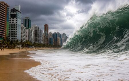 Foto ilustra&ccedil;&atilde;o de ondas gigantes no Litoral de Recife 