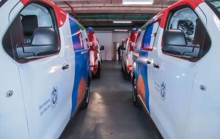 Ambul&acirc;ncias entregues pelo Governo de Pernambuco.