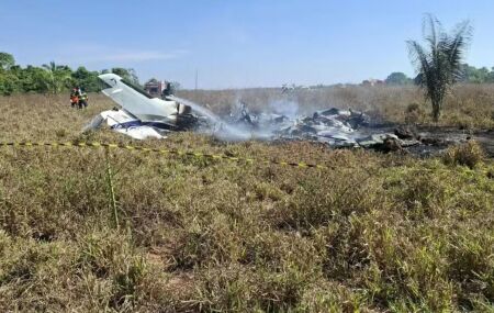 Queda de avi&atilde;o de pequeno porte no Mato Grosso. 