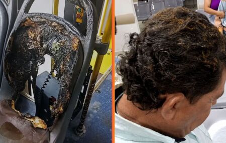 Motorista sofreu queimaduras durante inc&ecirc;ndio criminoso a &ocirc;nibus em Jardim Brasil, em Olinda.