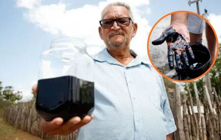 Sidr&ocirc;nio Moreira encontrou petr&oacute;leo ao perfurar um po&ccedil;o artesiano em busca de &aacute;gua no s&iacute;tio onde mora.