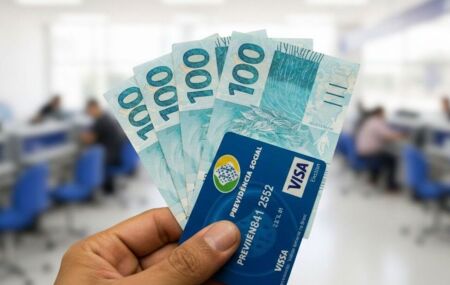 Cart&atilde;o da Previd&ecirc;ncia Social e dinheiro.