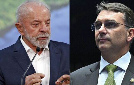 Lula (PT) e Fl&aacute;vio Bolsonaro (PL)