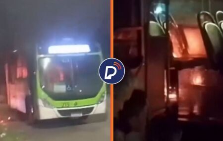 Um motorista de &ocirc;nibus foi feito ref&eacute;m e ficou ferido ap&oacute;s dois homens armados incendiarem o coletivo. 