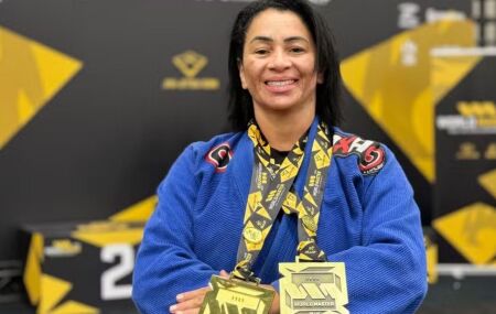 Atleta Maria Gorete Pereira da Silva, campe&atilde; mundial de Jiu-Jitsu