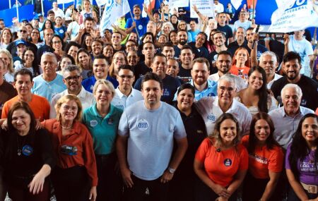 O vereador do Recife e candidato a deputado federal pelo NOVO, Felipe Alecrim, recebeu o senador cearense Eduardo Gir&atilde;o.