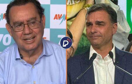 Augusto Cury e Fl&aacute;vio Bolsonaro.
