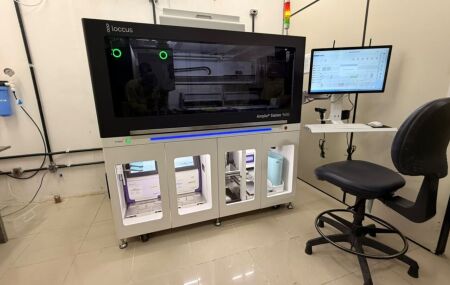 Lacen-PE avalia tecnologia brasileira para diagn&oacute;stico do HPV com capacidade de 960 amostras por turno.