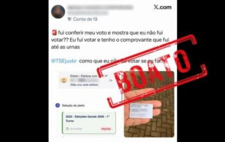 Fraude? TSE esclarece mensagem de "Faltou" para eleitores que votaram no primeiro turno.