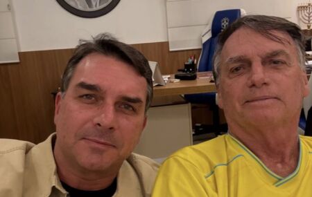 Fl&aacute;vio e Jair Bolsonaro.