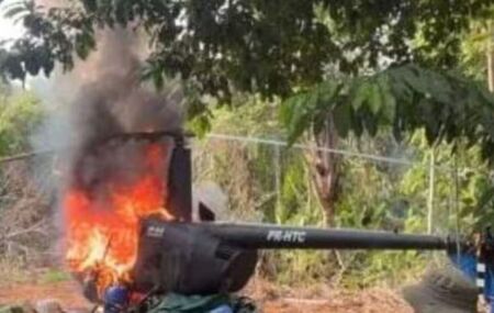 Helic&oacute;ptero destru&iacute;do pela FAB.