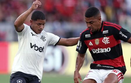 Jogadores do Botafogo e Flamengo.