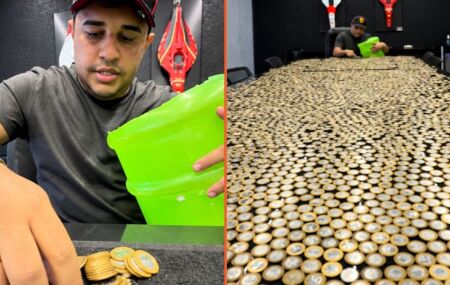 O comprador havia acumulado as moedas durante anos.