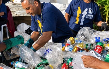 Opera&ccedil;&atilde;o de coleta seletiva que recuperou 1.370,88 quilos de materiais recicl&aacute;veis em Olinda.