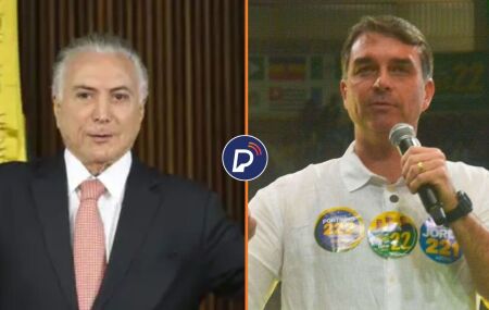 Michel Temer e Fl&aacute;vio Bolsonaro.