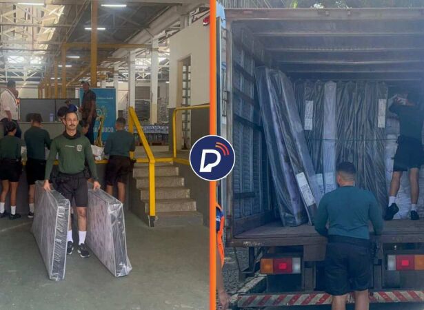 Entrega de ajuda humanit&aacute;ria em Goiana.