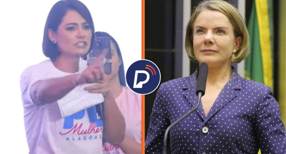 Michelle Bolsonaro e Gleisi Hoffmann.