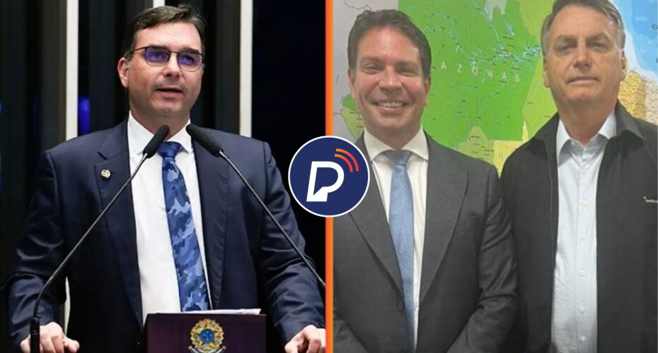 Flávio Bolsonaro, Alexandre Ramagem e Jair Bolsonaro.