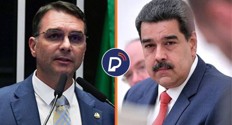 Flávio Bolsonaro e Maduro.