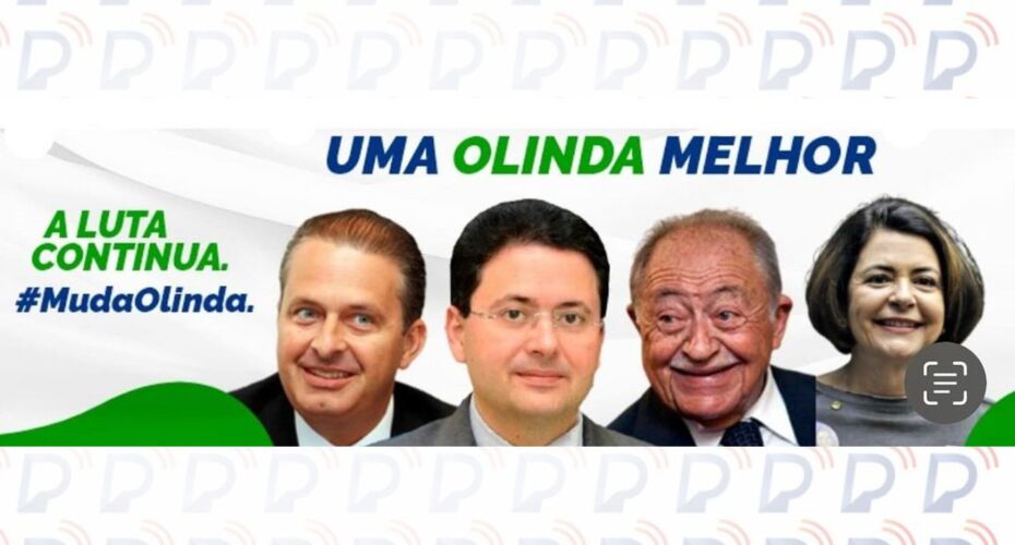 Antônio Campos usa banner com fotos de Arraes e Eduardo Campos para confirmar data de convenção partidária.