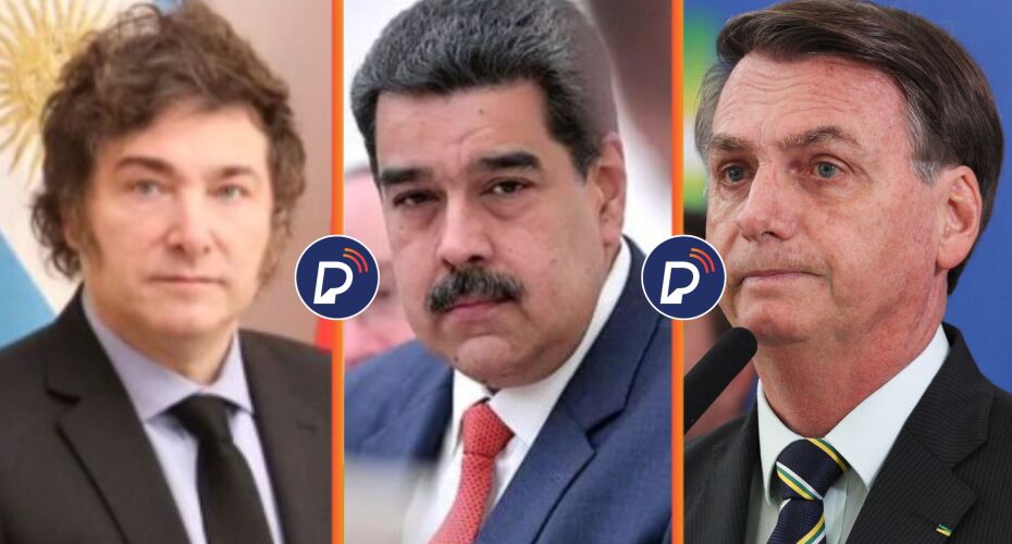 Maduro diz que “direita extremista” de Bolsonaro e Milei são seguidores de Hitler. Arte montagem: Portal de Prefeitura.