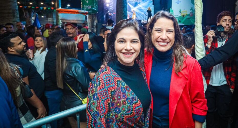 Raquel Lyra e Priscila Krause na abertura do festival.