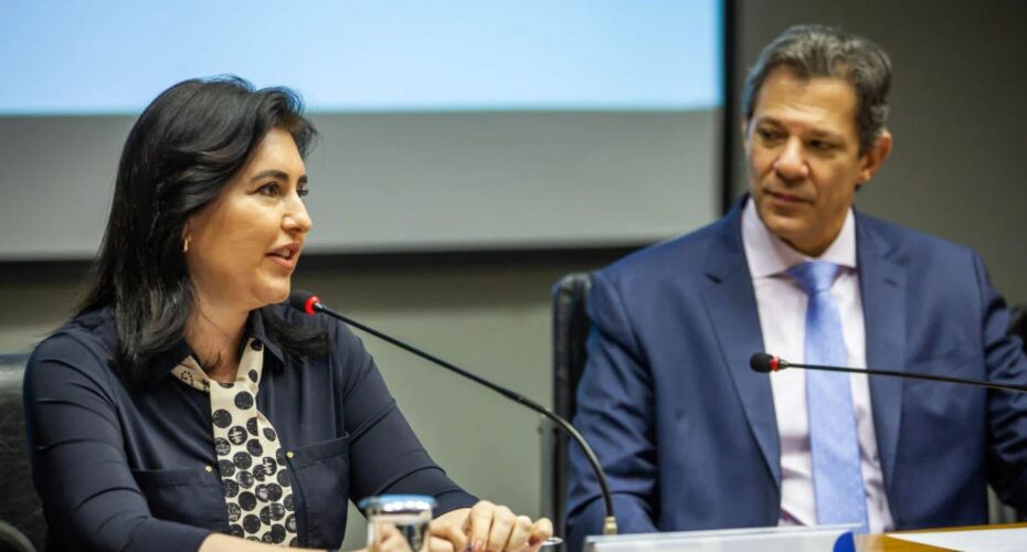 Simone Tebet e Fernando Haddad.