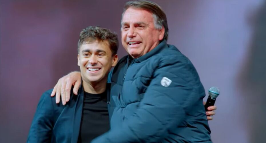 Nikolas Ferreira e Jair Bolsonaro.