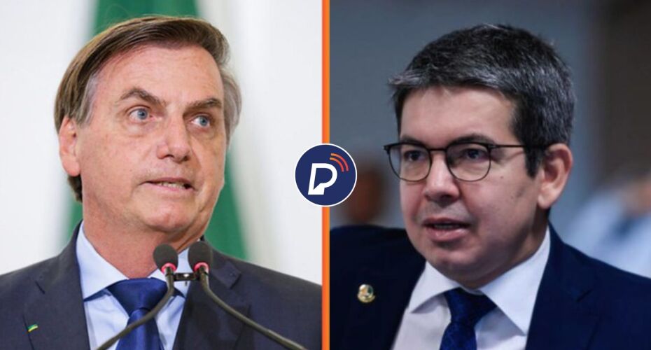 Ex-presidente Jair Bolsonaro e senador Randolfe Rodrigues. Foto; Reprodução