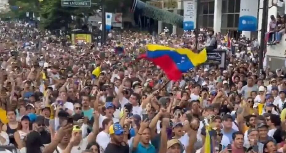 Protesto na Venezuela.