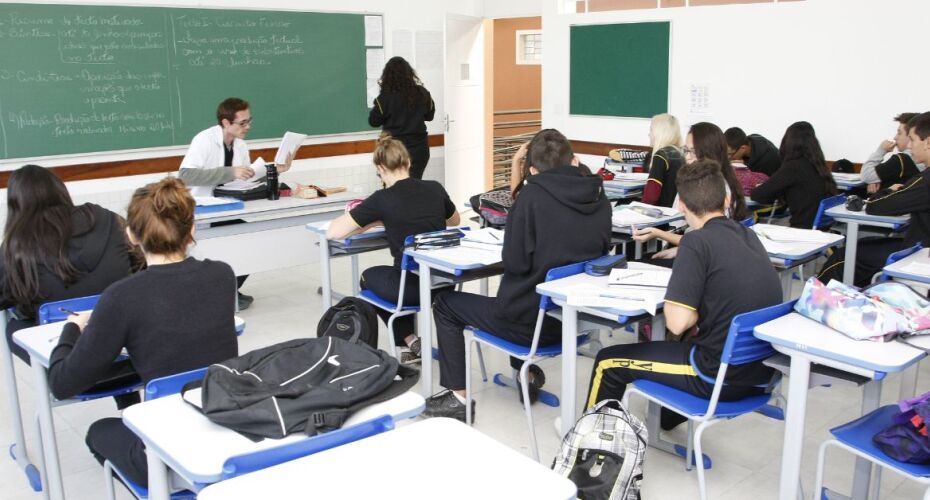 Alunos em sala de aula