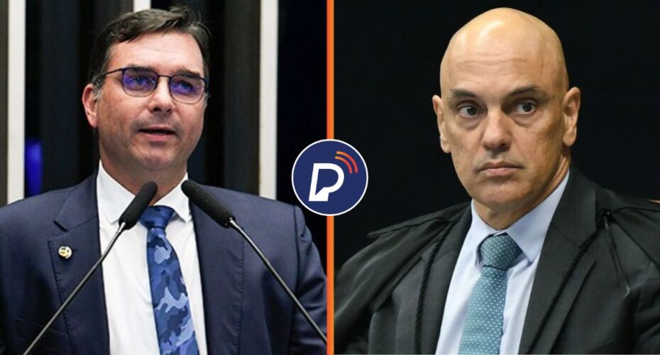 Flávio Bolsonaro e Alexandre de Moraes.