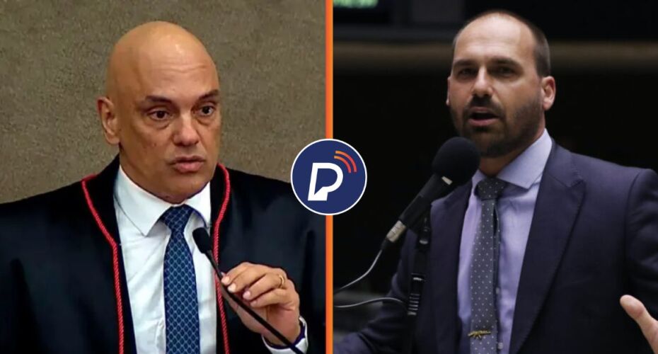 Alexandre de Moraes e Carlos Bolsonaro.