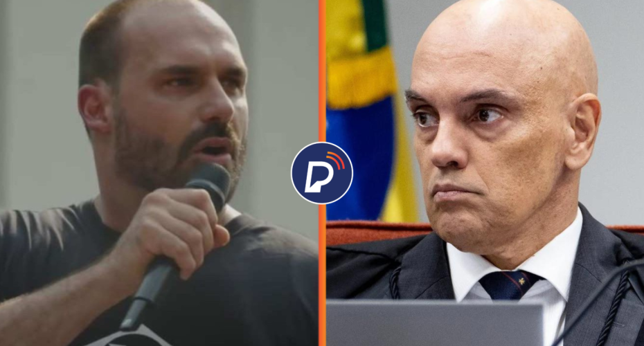 Deputado Federal Eduardo Bolsonaro e o ministro do Supremo Tribunal Federal Alexandre de Moraes. 